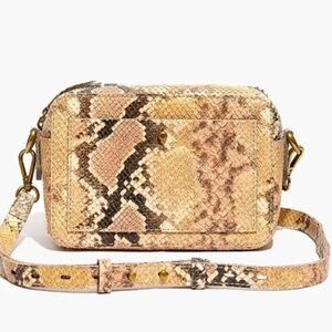NWT Madewell Transport Camera Bag: Snake Embossed Leather Edition NWT